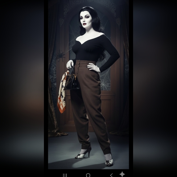 Vintage 80s 90s Brown Wool High Waist Trousers M - Picture 1 of 16